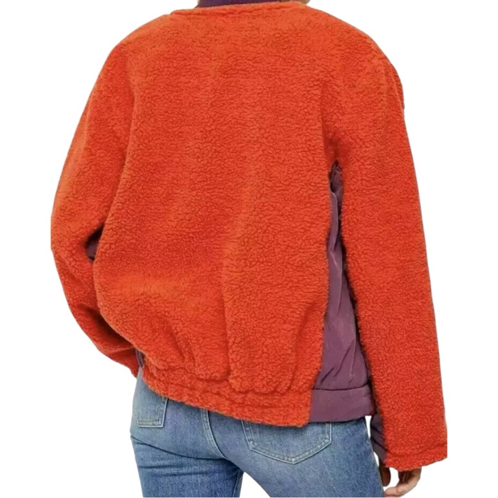 We The Free Rivington Sherpa Teddy Jacket Color-Block Design EUC - Picture 4 of 11
